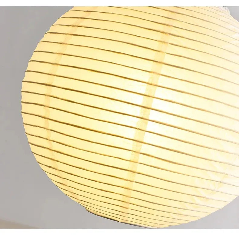 Nordic Wabi Sabi Wind Round Rice Paper Led Pendant Lights Living Dining Room Bedroom Loft Restaurant Bar Home Decor Chandelier