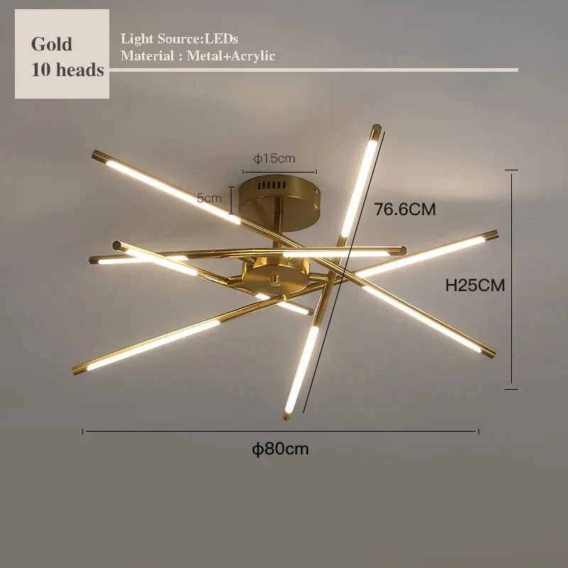 LED Linear Chandelier with Remote Dimmer