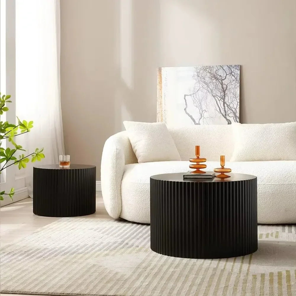Round Nesting Coffee Table Set