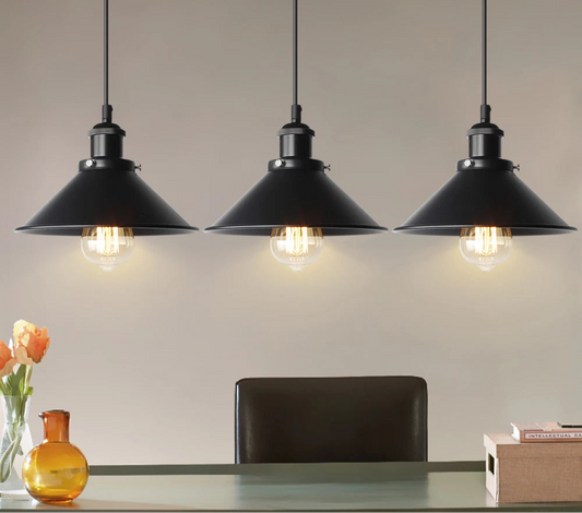 3PC Industrial Vintage Black Chandeliers