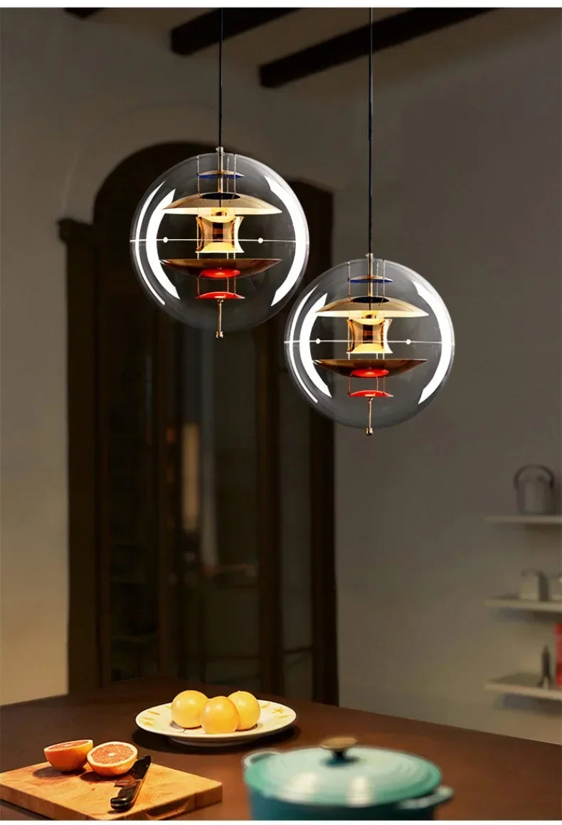 Danish Personality Spherical Planet Lamp Creative Nordic Cafe Tea Restaurant Bar Designer Chandelier