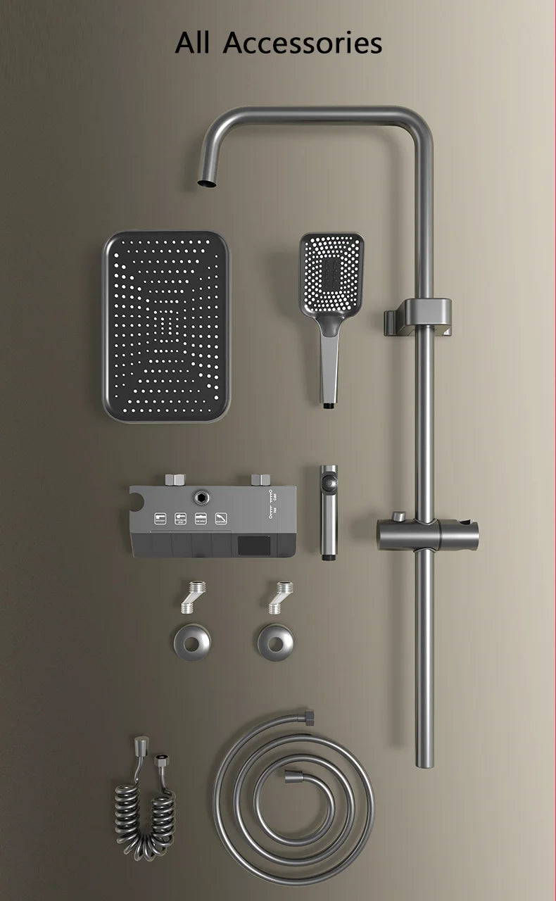 Black or Brass 4 Way Shower System Set