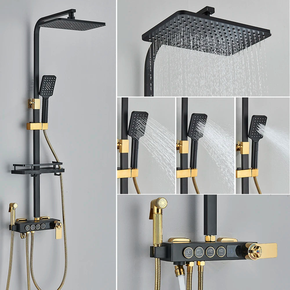 Promotion Shower Faucet Floor Mounted Bathtub Faucet Wall Bath Shower Set Ship From Brazil / EU /CA/MX Warehouse