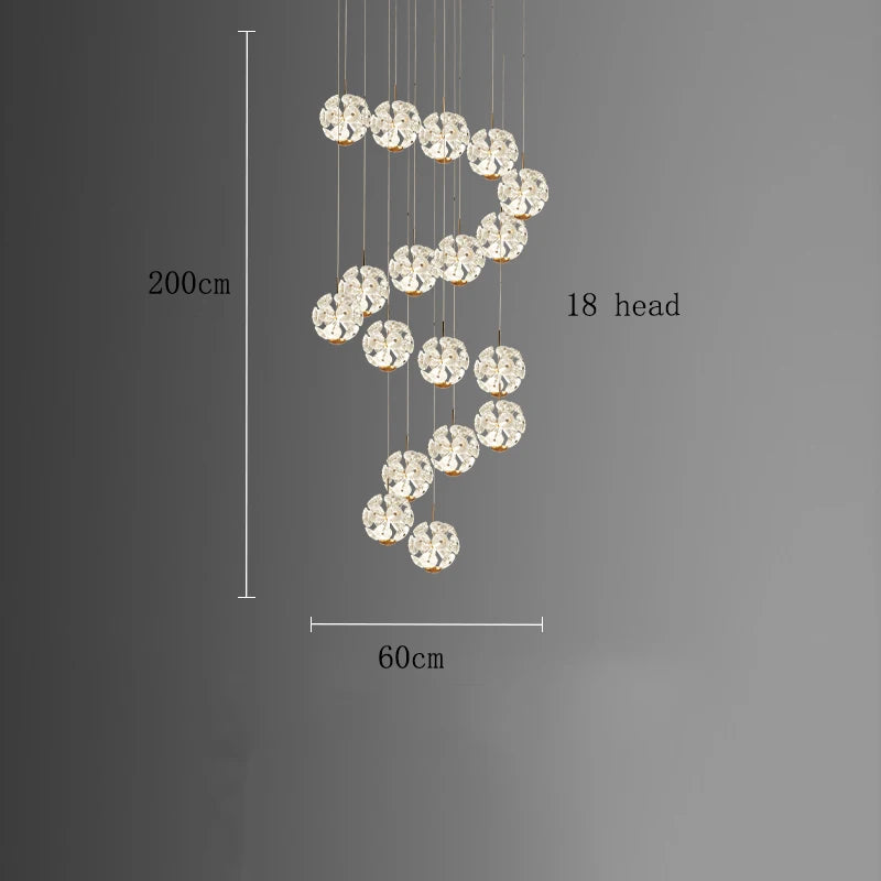 Modern Spiral Crystal Chandelier