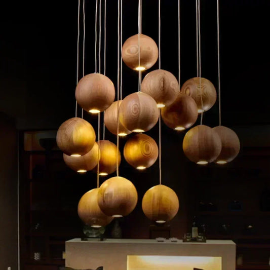 Solid Wood Creative Art Pendant Light