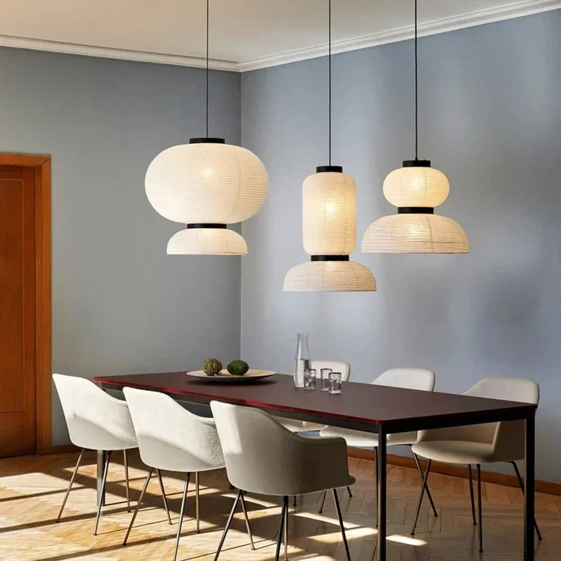 Wabi Sabi Pendant Lamps Rice Paper Chandelier Japan Style Hanging Light for Ceiling Living Room LED Light Room Decor Lustre