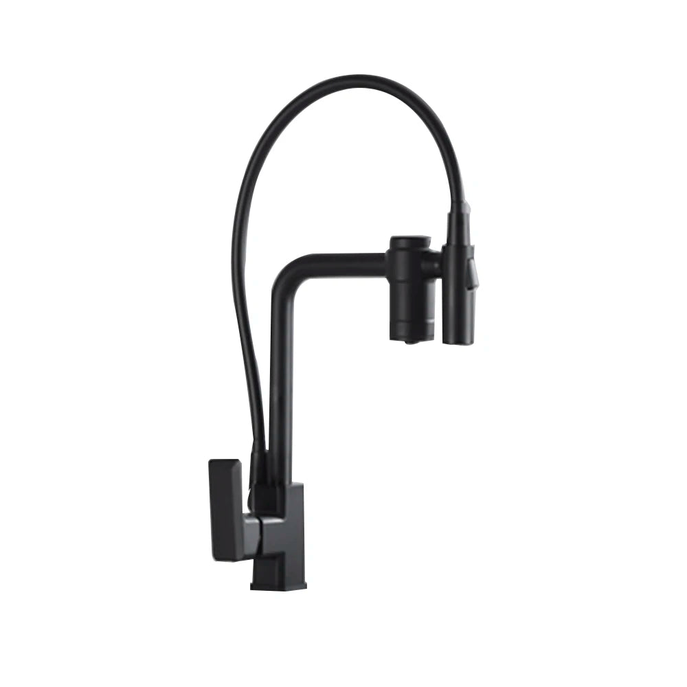 Black Filter Water Kitchen Faucet Black Pull Down Sprayer Brass Purification Feature Tap 360 Swivel Purification Mixer Taps