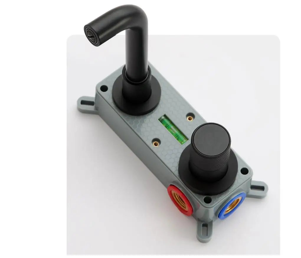 Black Brass Bathroom Faucet Hidden with Intelligent Digital Display