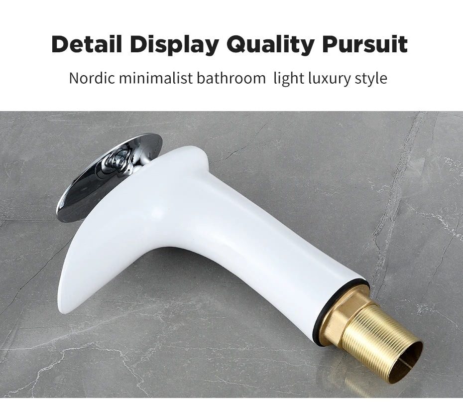 Gold Basin Faucets Waterfall Bathroom Faucet Single handle Basin Mixer Tap Bath Faucet Brass Sink Water Crane Silver 855923
