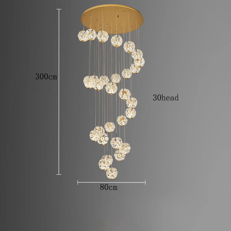 Modern Spiral Crystal Chandelier