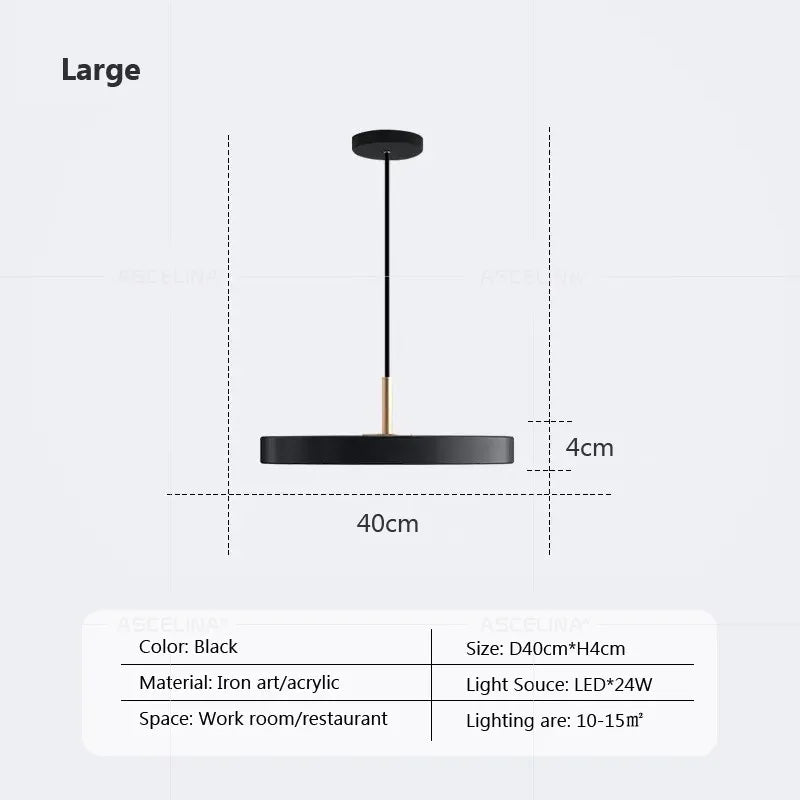Modern minimalist pendant light LED Disc Lights Study Decor replica design lamp For Bedroom Living Room Office home design light