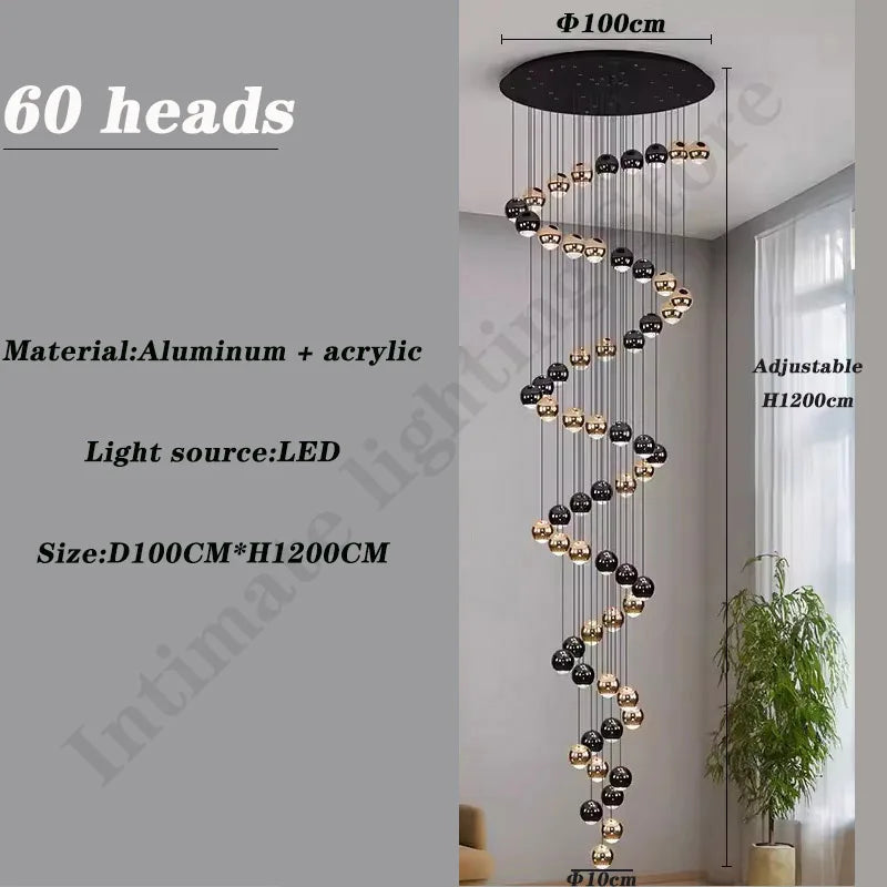 Pendent Lamp Stairs Chandelier lighting Living room Modern Pendant Lights for Kitchen Island Lustre stairs Hanging Ceiling Lamp