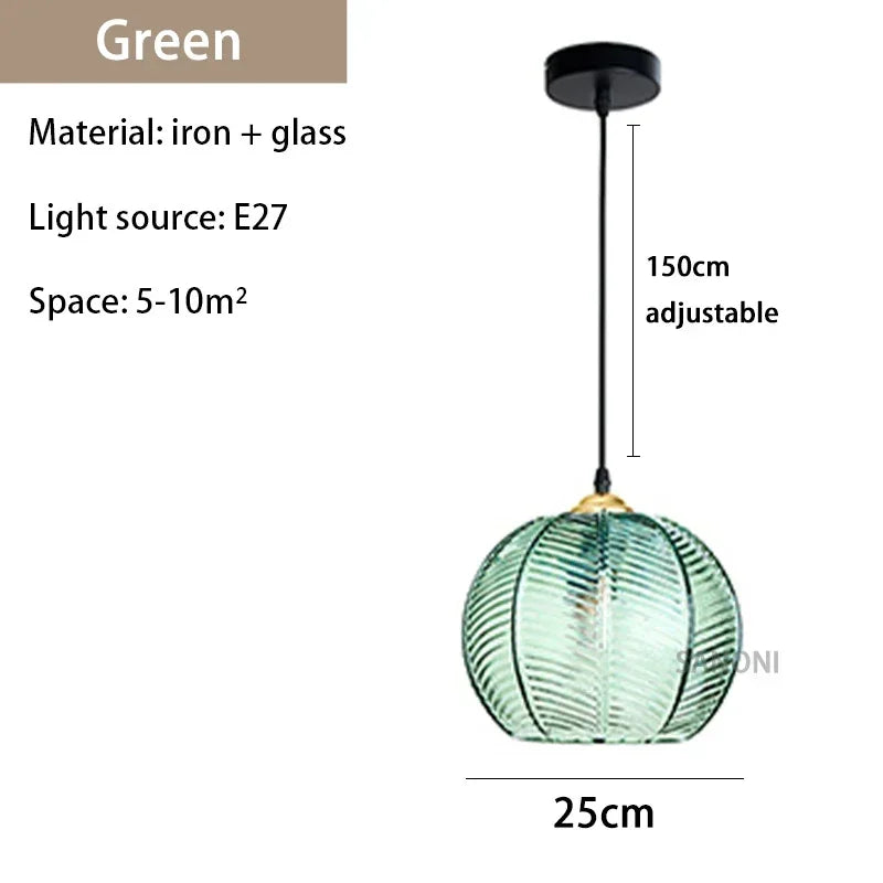 Nordic Modern Striped Glass Chandelier