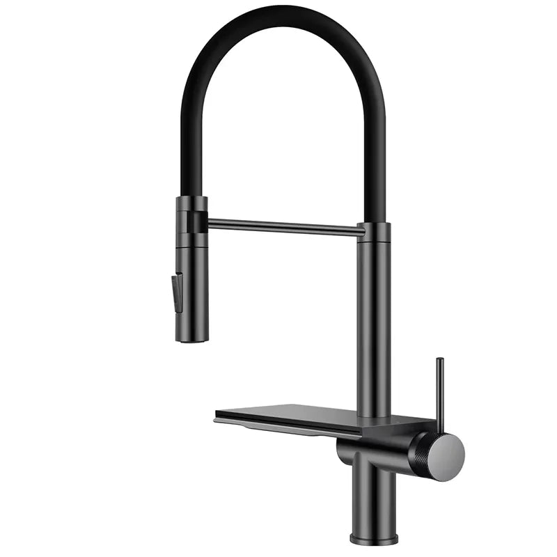 ASRAS Flying Rain Waterfall Faucet Hot And Cold Water Kitchen Faucet Single Handle Switch Pull Out 360 Degree Kitchen Mixer Tap