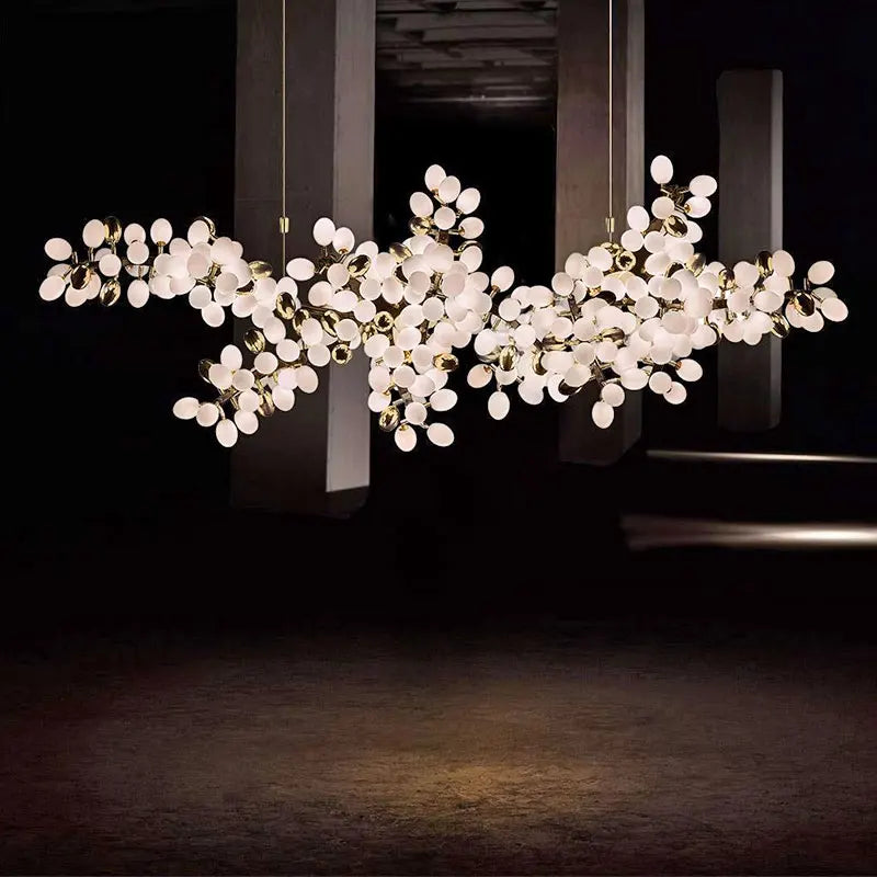 Modern Multi-Bulb Brushed Stainless and Glass Pendant Lights