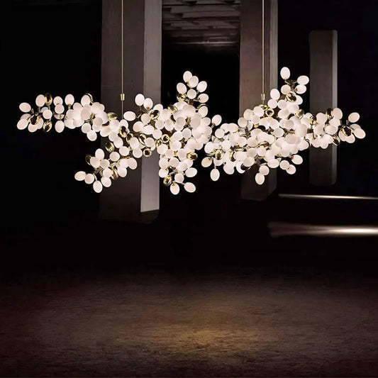 Modern Multi-Bulb Brushed Stainless and Glass Pendant Lights