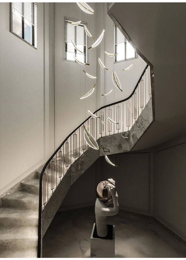 Luxury Modern Minimalist Leaf Art Chandelier