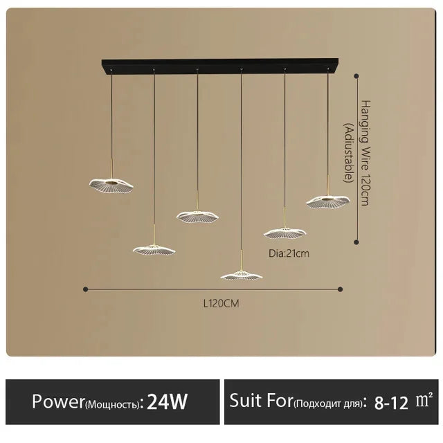LED Lotus Leaf Restaurant Chandelier