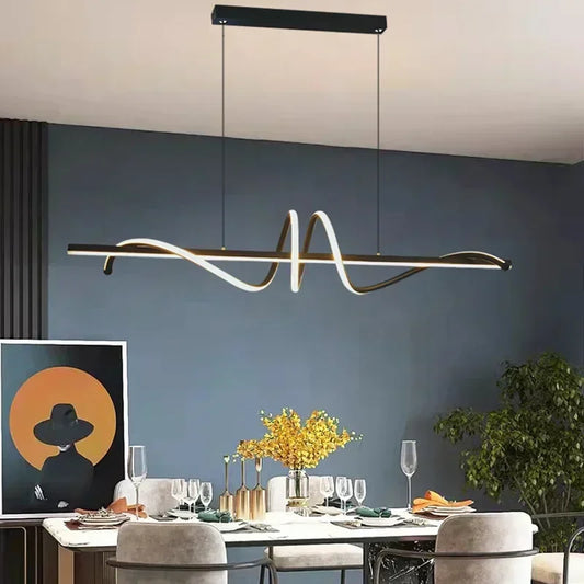 Modern LED Pendant Light Aluminum Luxury Chandelier For Living Dining Room Office Kitchen Island Home Decor Hanging Lamp Fixture