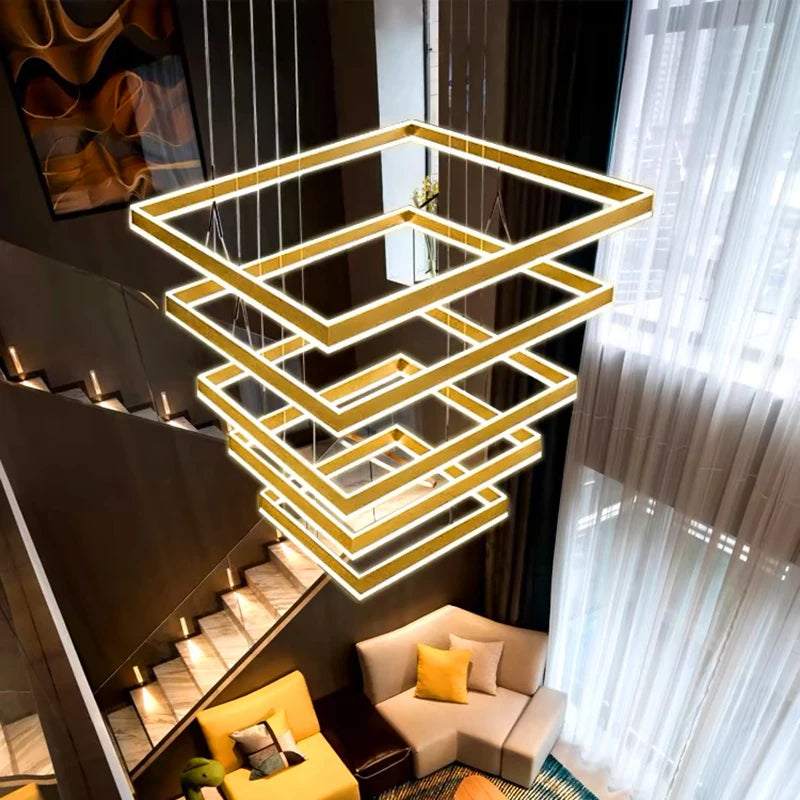 Nordic Square Tiered Chandelier