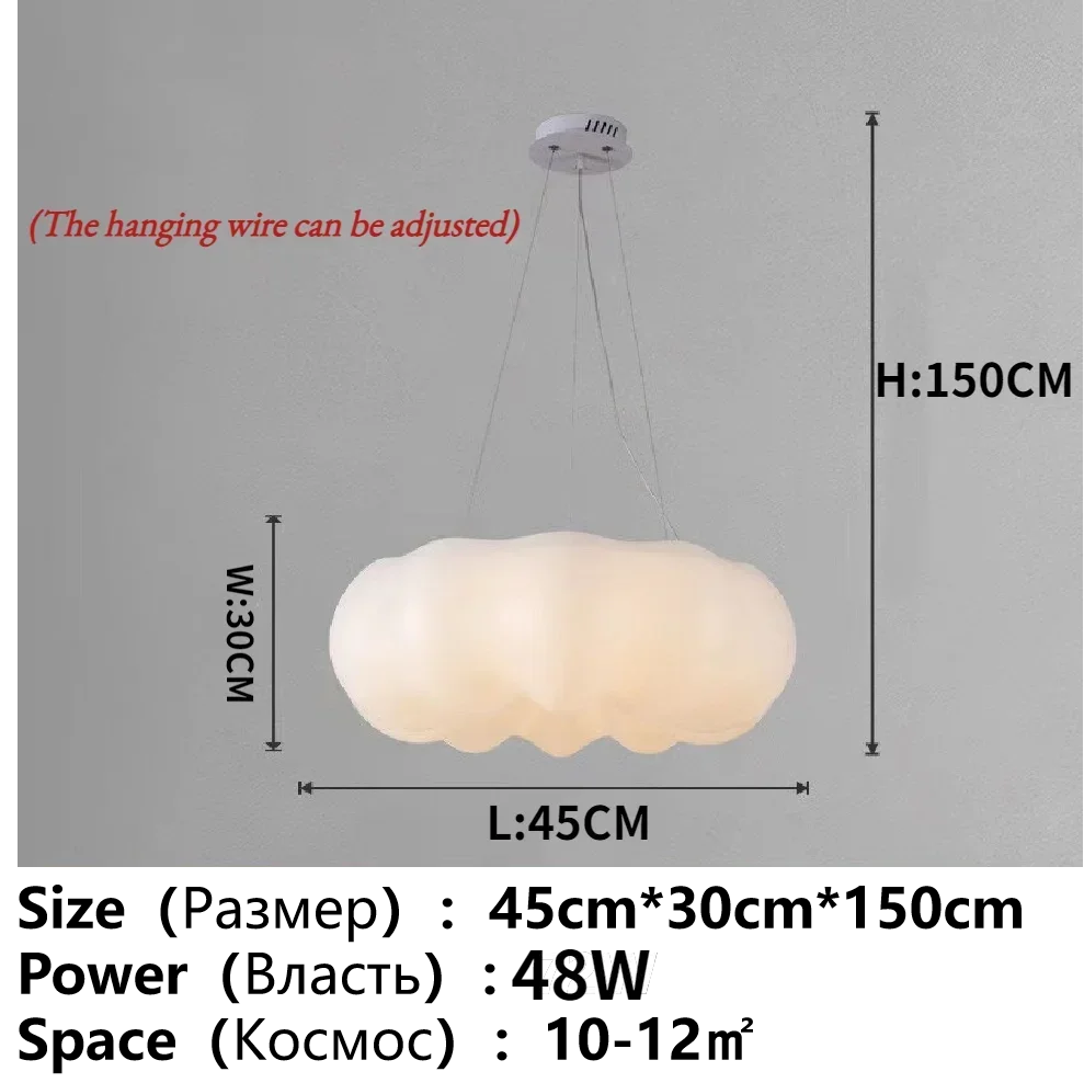 White Cloud Ceiling Light Led Chandelier for Children Bedroom Living Room Dining Room Learning Creative Decorative Lighting