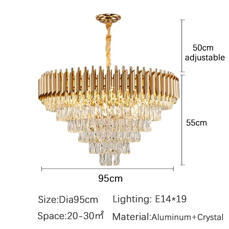 Modern Bedroom Living Dining Room Lighting Luxury Crystal Pendant Lights Gold Ceiling Chandelier Indoor Decorations Led Fixture