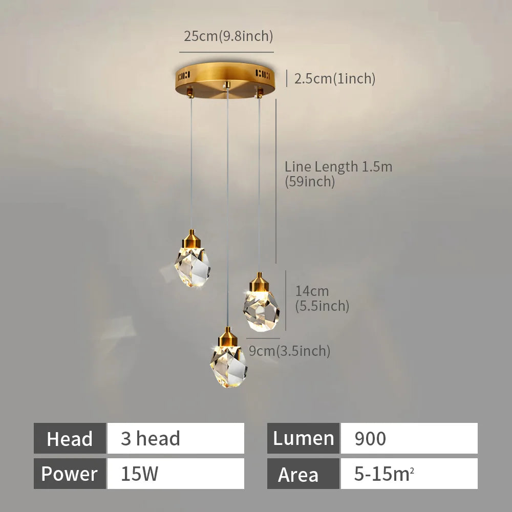 K9 crystal ceiling chandelier modern minimalist living room bedroom restaurant LED home interior decoration lighting