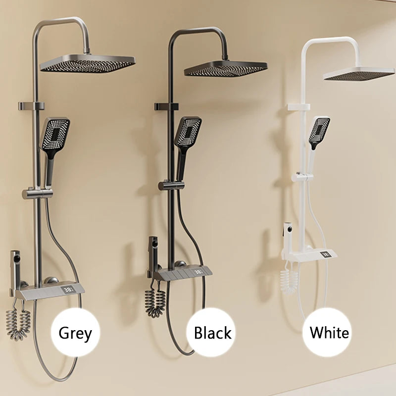Black or Brass 4 Way Shower System Set