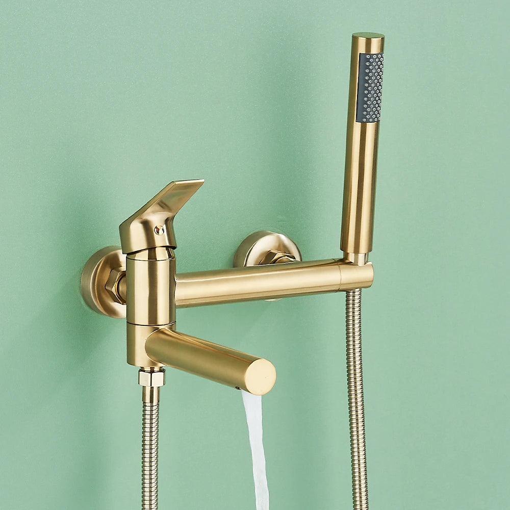 Black Waterfall Bathtub Faucet Hot Cold Water Mixer Tap Bathroom Bathtub  Faucets Wall-mounted Black Tap