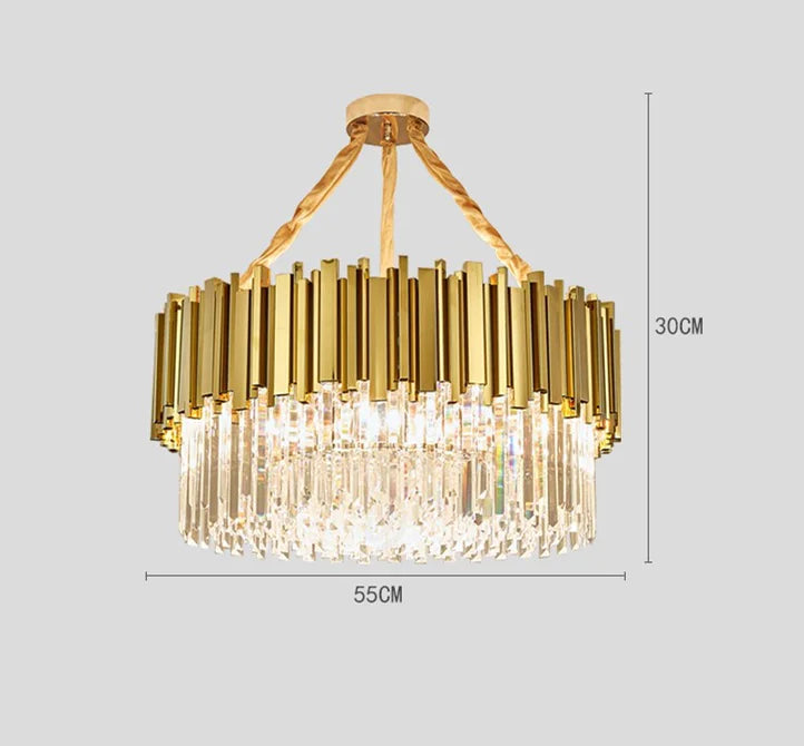 Luxury Gold Plated Crystal Led Pendant Lights