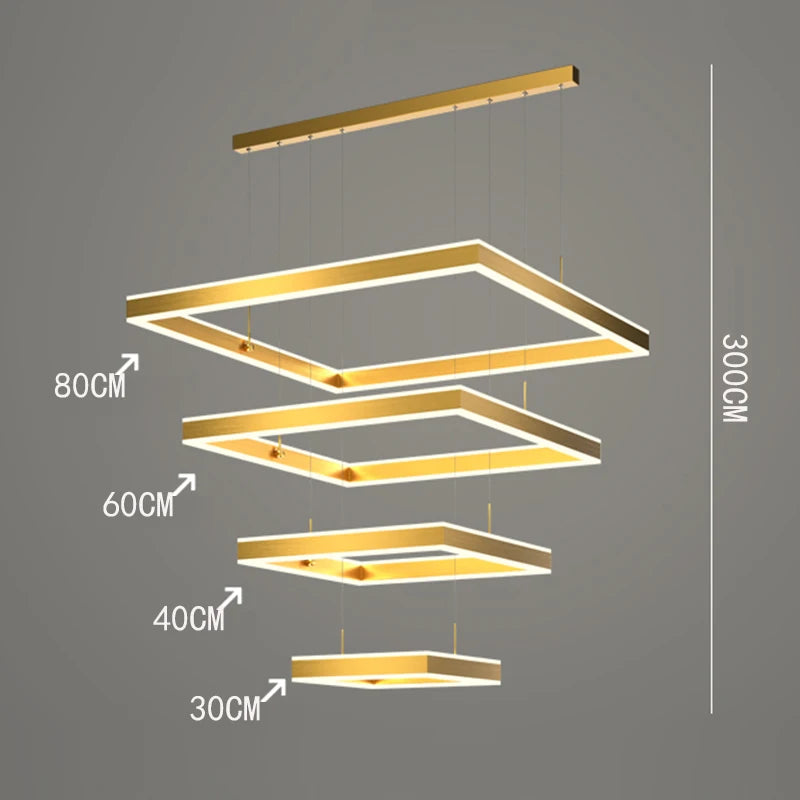 Nordic Square Tiered Chandelier