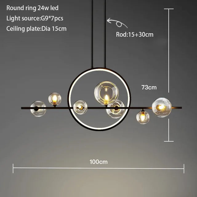 Artpad LED Pendant Lights Lamps for Ceiling Suspension Lamp Glass Ring Light Hanging Lamps for Ceiling Dining Room