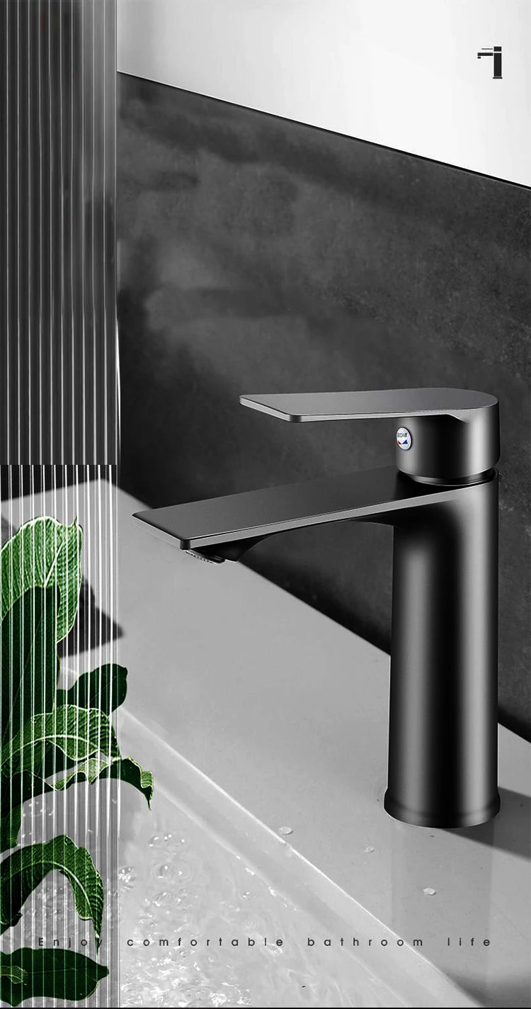 Black Basin Faucet Bathroom Washbasin Sink Water Mixer Tap Hot Cold Water Basin Sink Tap kitchen Deck Mounted Faucet accessories