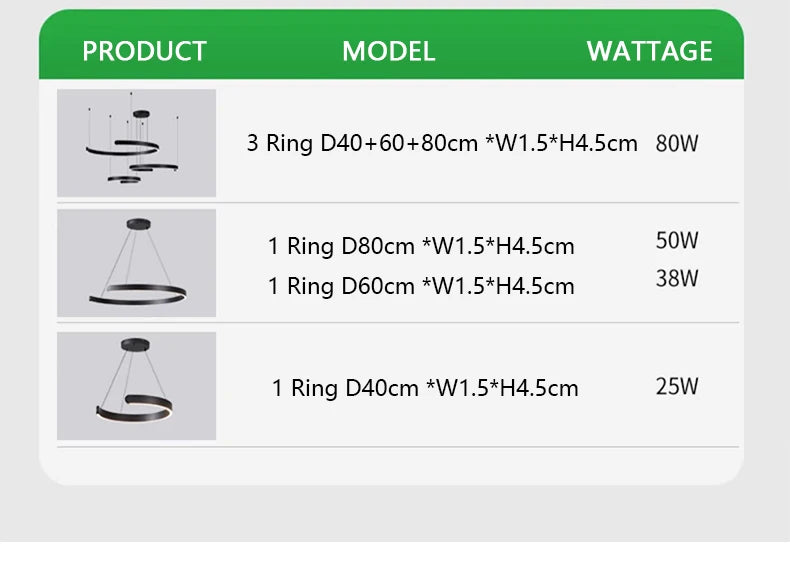 Modern Minimalist Semicircular Ring Led Chandelier For Lighting Living Dining Room Pendant Light Bedroom Hanging Lamp Luminarias