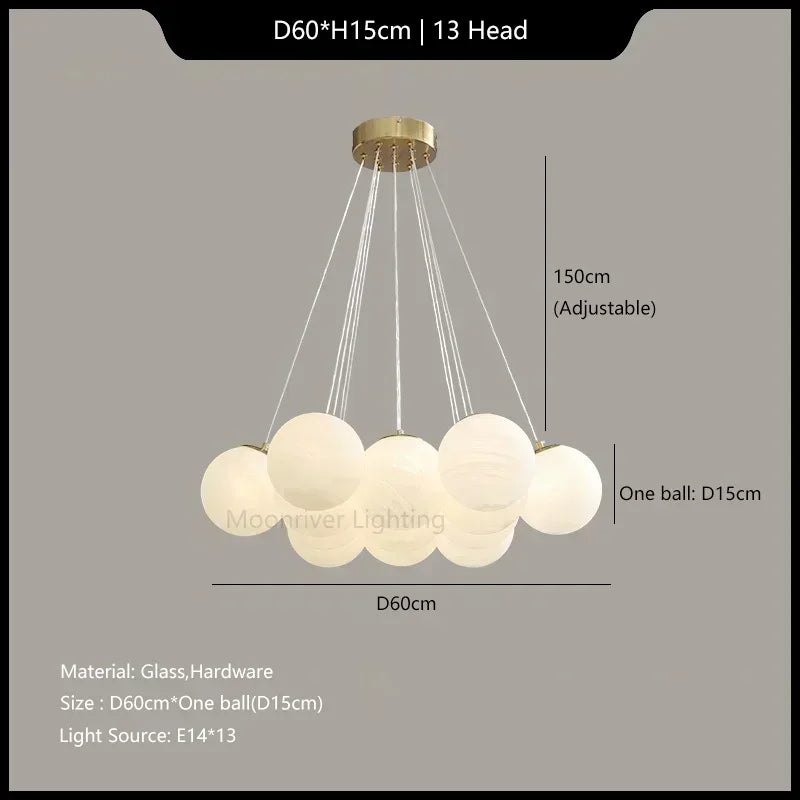 Glass Lampshade Moon Ceiling Pendant Lamp