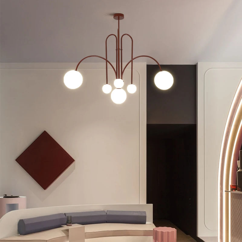 Chandelier Italian Room Decor Ceiling Lamp Magic Beans House Appliances Led Modern Iron Glass Style Pendant Lights for Home
