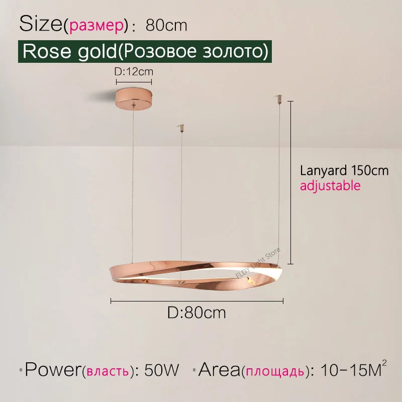 Living Room Chandelier Nordic pendant lamp Modern Dining room Chandelier  Ring Lamp Bedroom Restaurant Lamps LED Ceiling lights