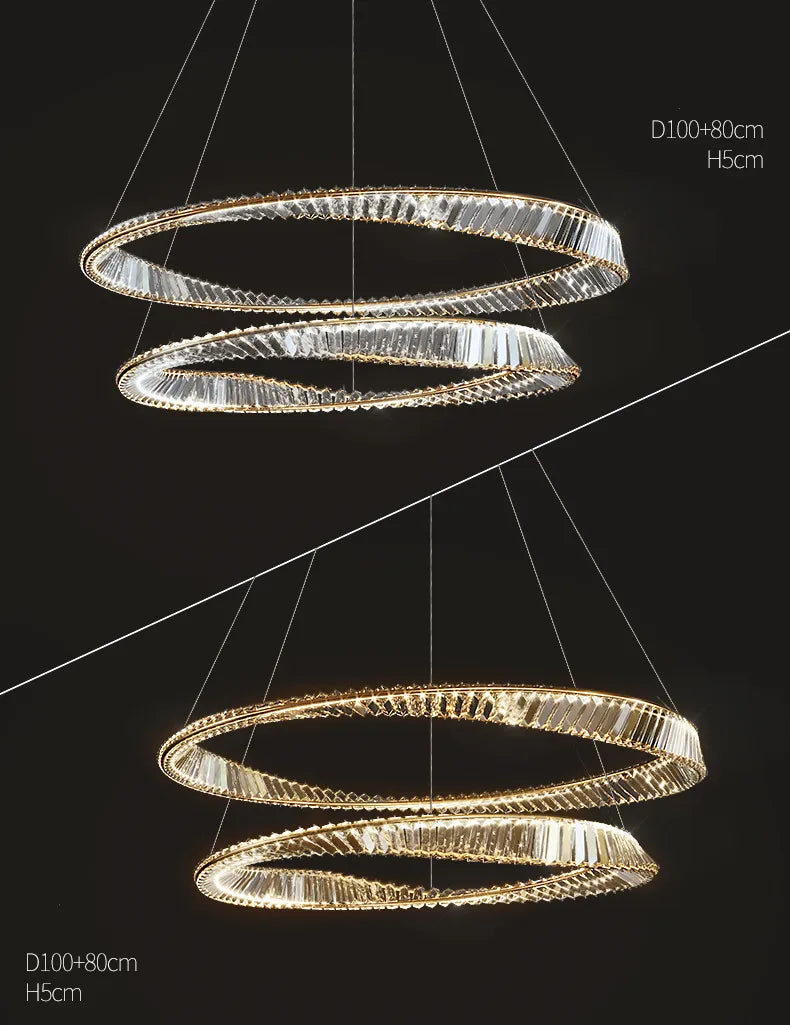 Modern Gold Ring Remote Dimmable Luxury Pendant Light