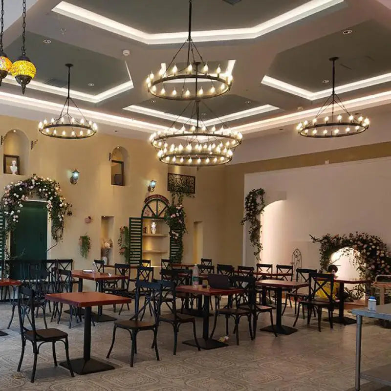 American Retro Iron Double Pendant Lamp