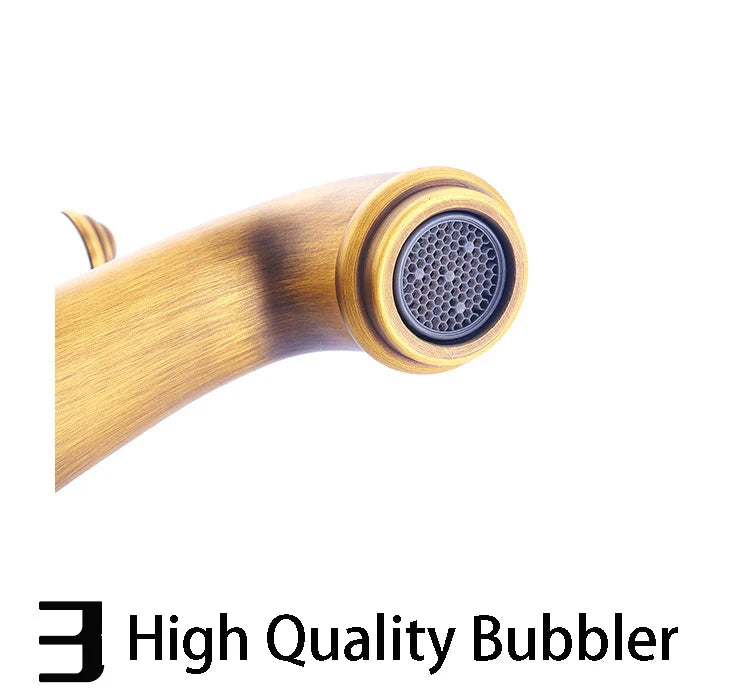 Retro European Bathroom Basin Faucets Gold Mixer Tap Ceramic Decoration Plating Chrome Single Handle Hot And Cold Deck Mounted