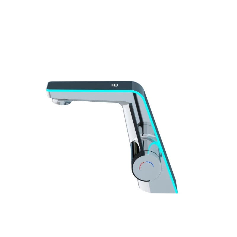 LED Digital Display Bathroom Basin Faucet Tap Hot Cold Temperature Sensing Faucet Deck Mount Sink Mixer Wash Tap Single Hole
