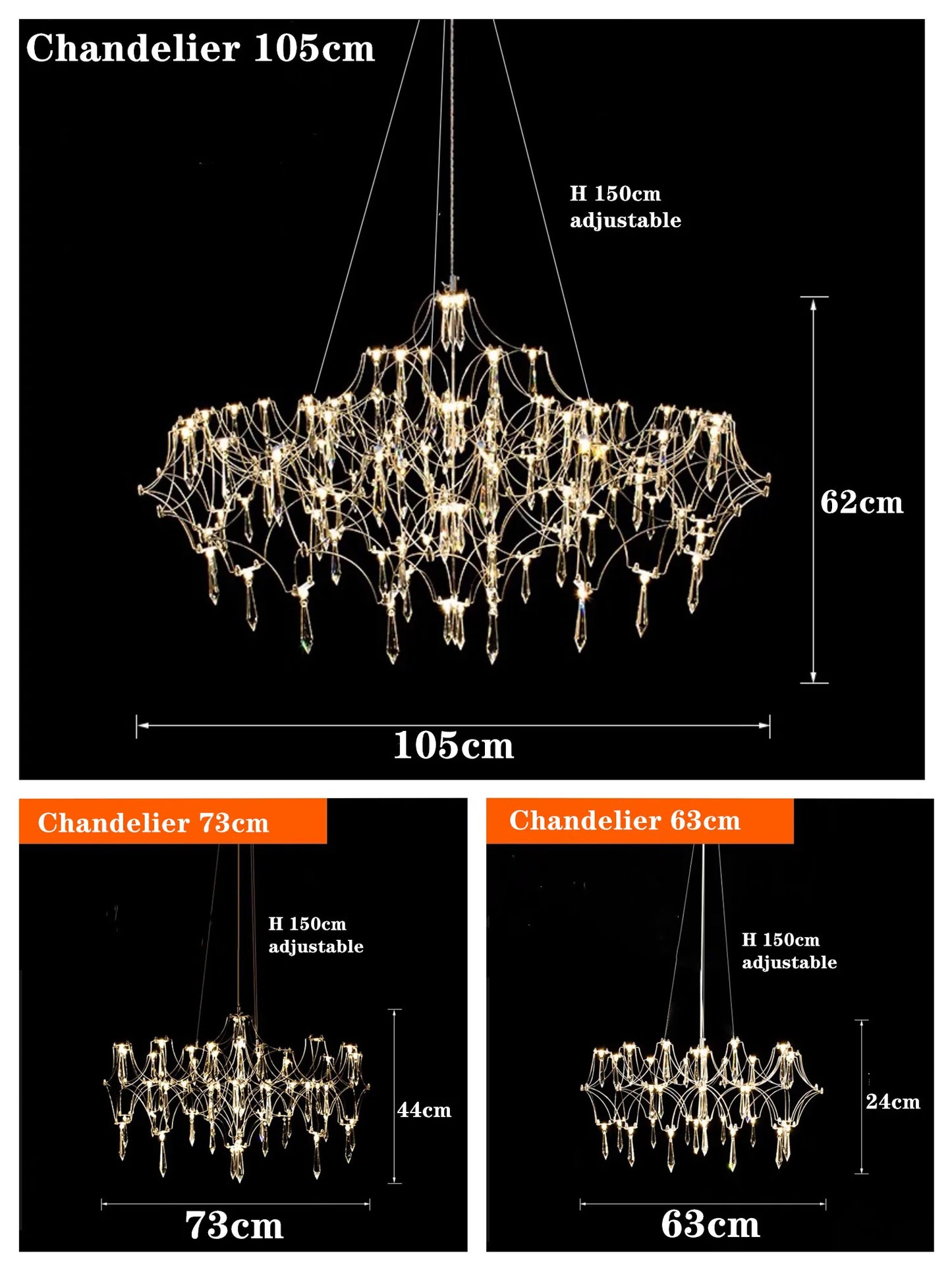 Starry Firefly Crystal Chandelier Living Room Light