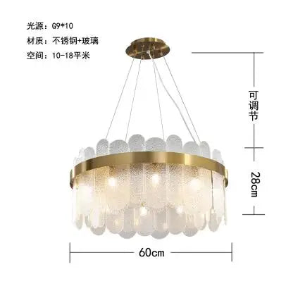 Nordic Smoke Grey Glass Chandelier