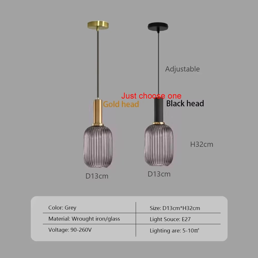 Nordic Restaurant Pendant Lights Glass Pendant Light For Living Dinning Room Lamp Simple Bedside Lustre LED E27 pendant Lighting