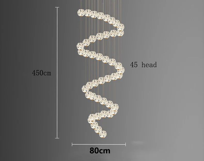 Modern Spiral Crystal Chandelier