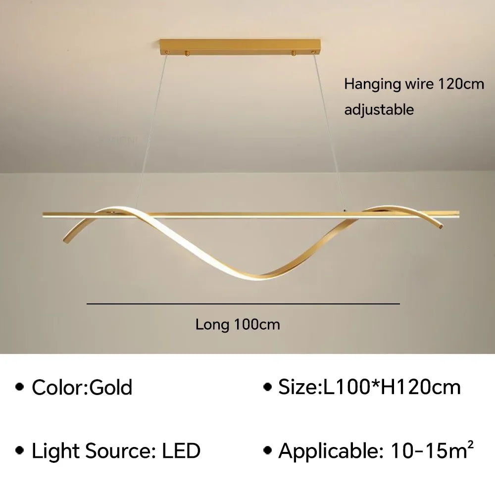 Modern Linear and LED Rope Pendant Lamp
