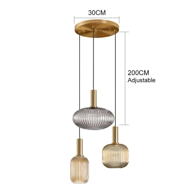 Retro Restaurant Colorfull Glass Pendant Lights