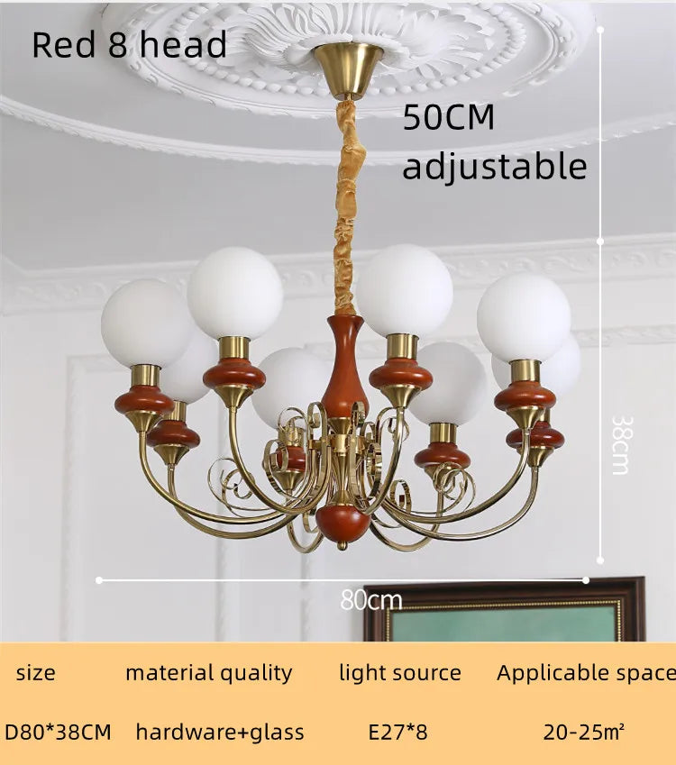 Nordic Retro Pastoral Cream Style Chandelier Bedroom Living Room Dining Room Ceiling Chandelier French Homestay LED Chandelier