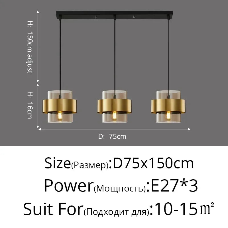 Postmodern Minimalist Creative Personality Led Pendant Lights Luxury Golden Aisle Restaurant Bedroom Bedside Small Chandelier