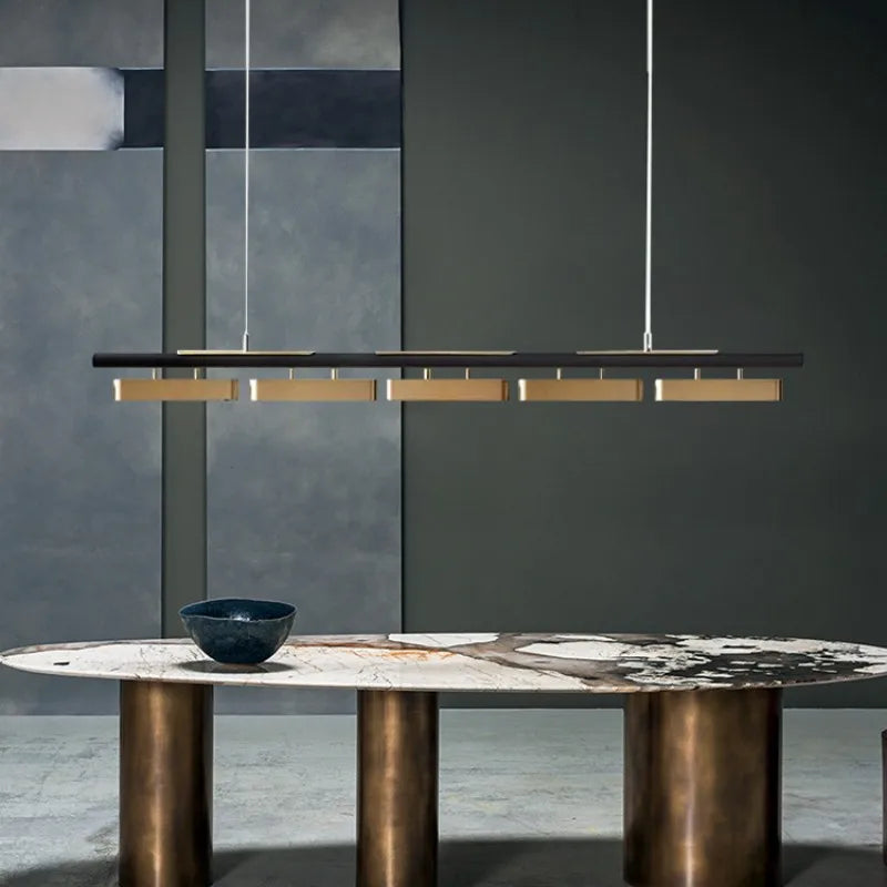 Modern Minimalist Strip LED Chandeliers Long Living Dining Room Coffee Desks Kitchen Pendant Lights Home Indoor Lighting Fixture